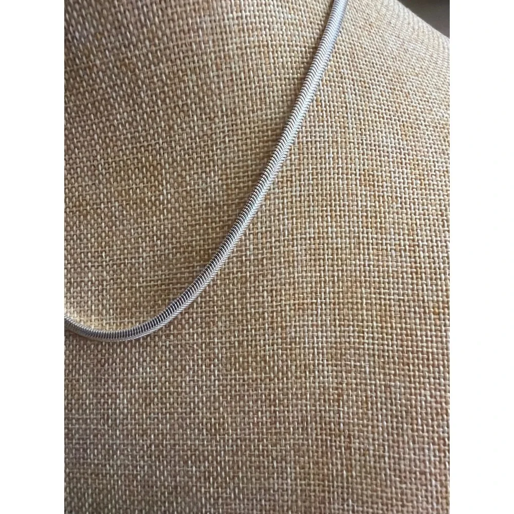 Claires Silver Tone Snake‎ Chain Necklace Adjustable Minimalist Sleek
